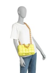 BOTTEGA CASSETTE CHAIN BAG LIME GREEN
