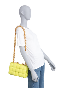 BOTTEGA CASSETTE CHAIN BAG LIME GREEN