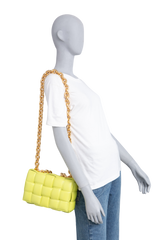 BOTTEGA CASSETTE CHAIN BAG LIME GREEN