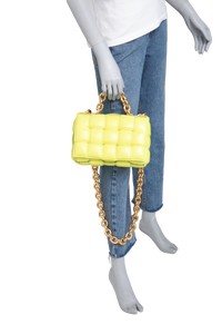 BOTTEGA CASSETTE CHAIN BAG LIME GREEN