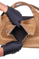 GUCCI SOFTBIT MAXI BROWN SUEDE