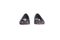 DIOR BALLET FLATS TWEED BLACK/WHITE - 35 1/2 BR