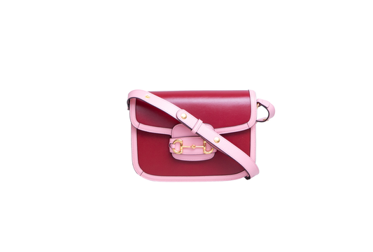 GUCCI HORSEBIT 1955 CALFSKIN AZALEA/RED