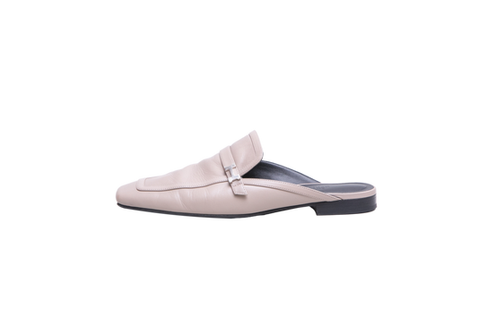 HERMÈS GROUPIE H MULE GOATSKIN GRIS TOURTERELLE - 37 BR