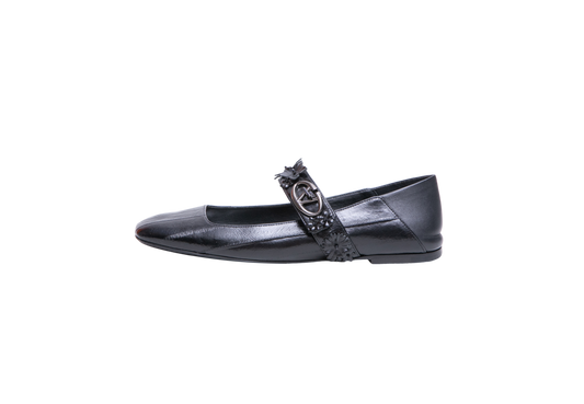 VALENTINO VLOGO LOCKET MARY JANE BALLET BLACK - 37 BR