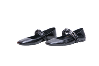 VALENTINO VLOGO LOCKET MARY JANE BALLET BLACK - 37 BR