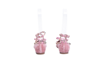 VALENTINO BALLET FLATS ROCKSTUD VELVET PINK - 35 BR