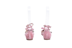 VALENTINO BALLET FLATS ROCKSTUD VELVET PINK - 35 BR