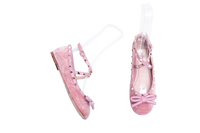 VALENTINO BALLET FLATS ROCKSTUD VELVET PINK - 35 BR