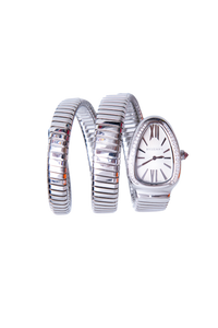 BVLGARI SERPENTI TUBOGAS QUARTZ AÇO WITH DIAMONDS