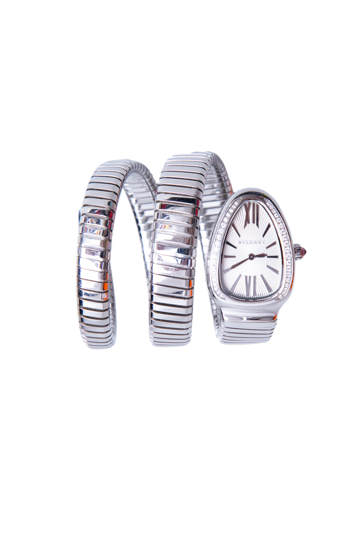 BVLGARI SERPENTI TUBOGAS QUARTZ AÇO WITH DIAMONDS