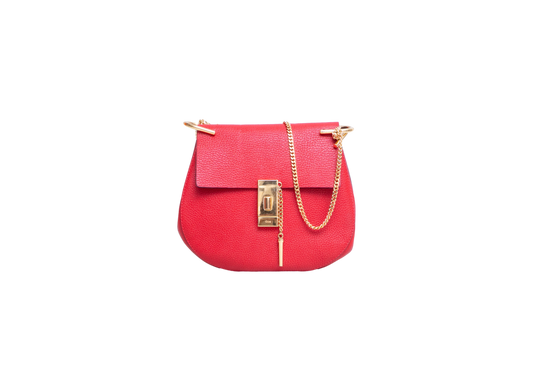 CHLOÉ DREW MEDIUM GRAINED CALFSKIN RED