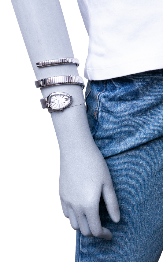 BVLGARI SERPENTI TUBOGAS QUARTZ AÇO WITH DIAMONDS
