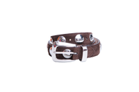 KHAITE BELT BENNY WITH STUDS-SILVER BUCKLE COFFEE