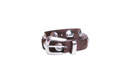KHAITE BELT BENNY WITH STUDS-SILVER BUCKLE COFFEE