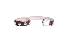 KHAITE BELT BENNY WITH STUDS-SILVER BUCKLE COFFEE