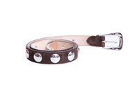 KHAITE BELT BENNY WITH STUDS-SILVER BUCKLE COFFEE