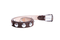 KHAITE BELT BENNY WITH STUDS-SILVER BUCKLE COFFEE
