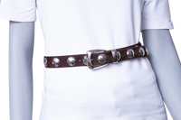 KHAITE BELT BENNY WITH STUDS-SILVER BUCKLE COFFEE