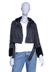 BURBERRY JACKET BRIT MOTORCYCLE POLYESTER & SHEARLING BLACK