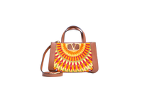 VALENTINO VLOGO SIGNATURE CANVAS SHOPPER MULTICOLOR EMBROIDERED