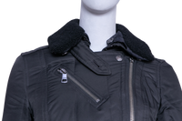 BURBERRY JACKET BRIT MOTORCYCLE POLYESTER & SHEARLING BLACK