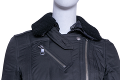 BURBERRY JACKET BRIT MOTORCYCLE POLYESTER & SHEARLING BLACK