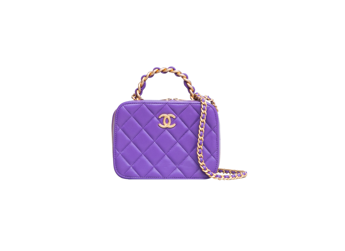 CHANEL MINI VANITY CHAIN PURPLE