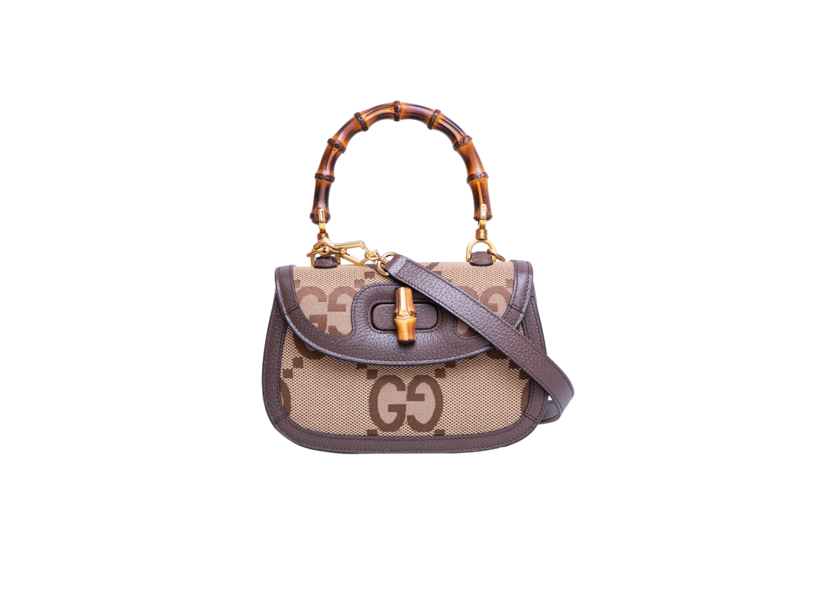 GUCCI BAMBOO 1947 JUMBO GG SMALL BEIGE/BROWN