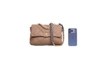 CHANEL 19 LARGE FLAP NYLON/JERSEY DARK BEIGE