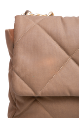 CHANEL 19 LARGE FLAP NYLON/JERSEY DARK BEIGE