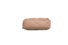 CHANEL 19 LARGE FLAP NYLON/JERSEY DARK BEIGE