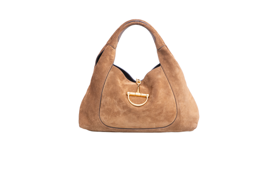 GUCCI SOFTBIT MAXI BROWN SUEDE