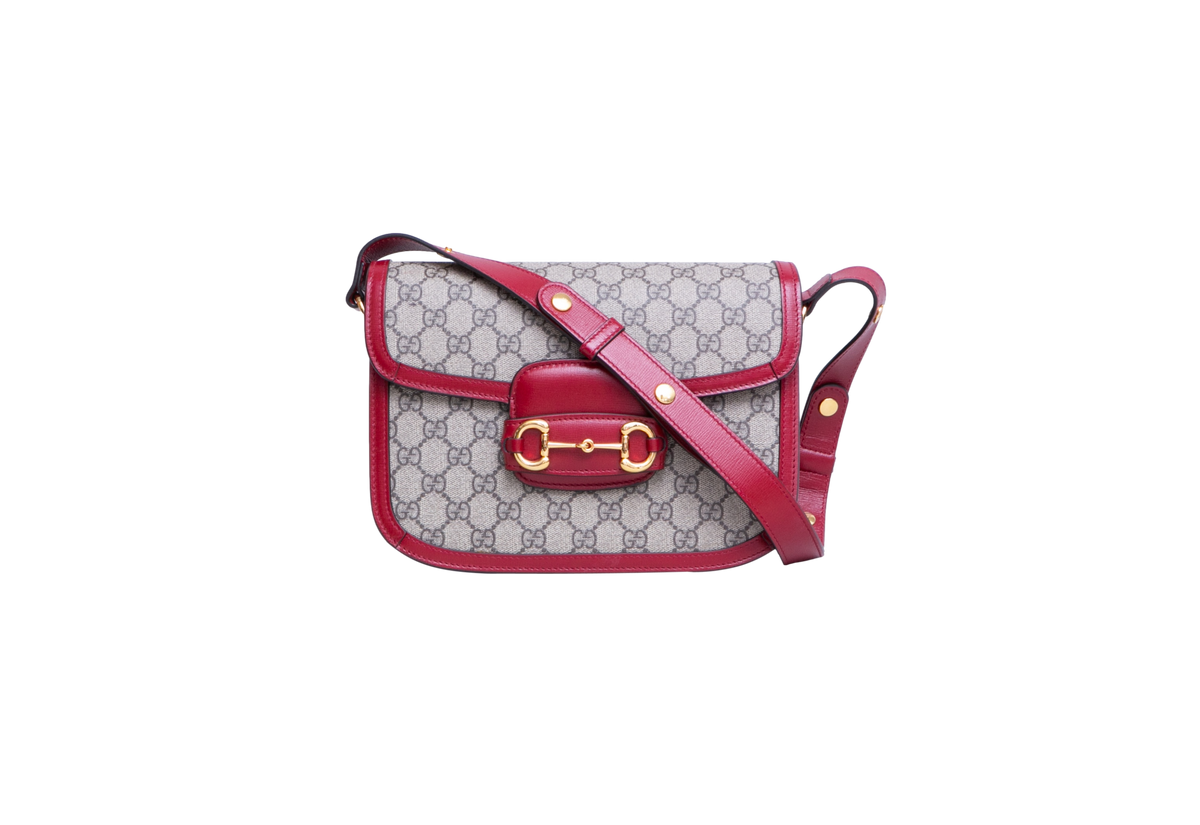 GUCCI HORSEBIT 1955 MEDIUM GG SUPREME RED