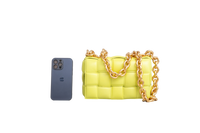 BOTTEGA CASSETTE CHAIN BAG LIME GREEN