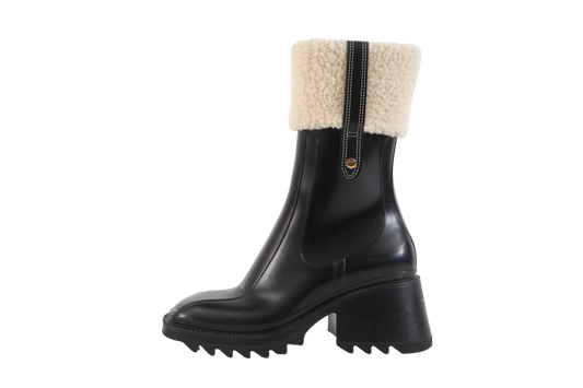 CHLOE RAINBOOT BETTY SNOW SHEARLING BLACK - 36 BR