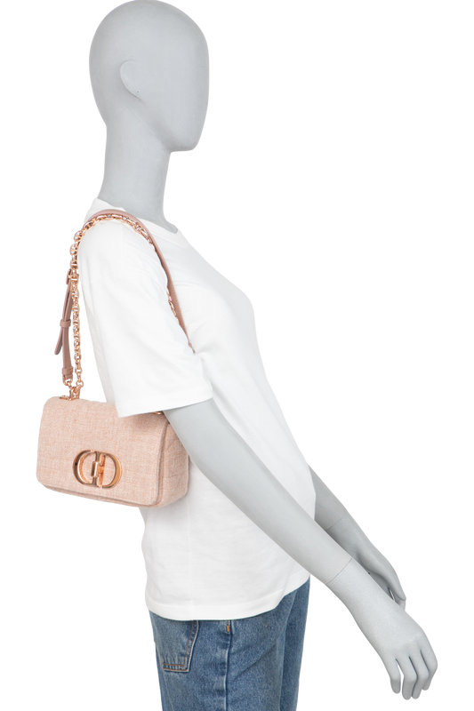 DIOR CARO SMALL MACRONNAGE ROSE LINEN