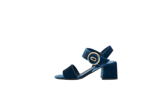 PRADA SALTO BLOCO VELVET AZUL