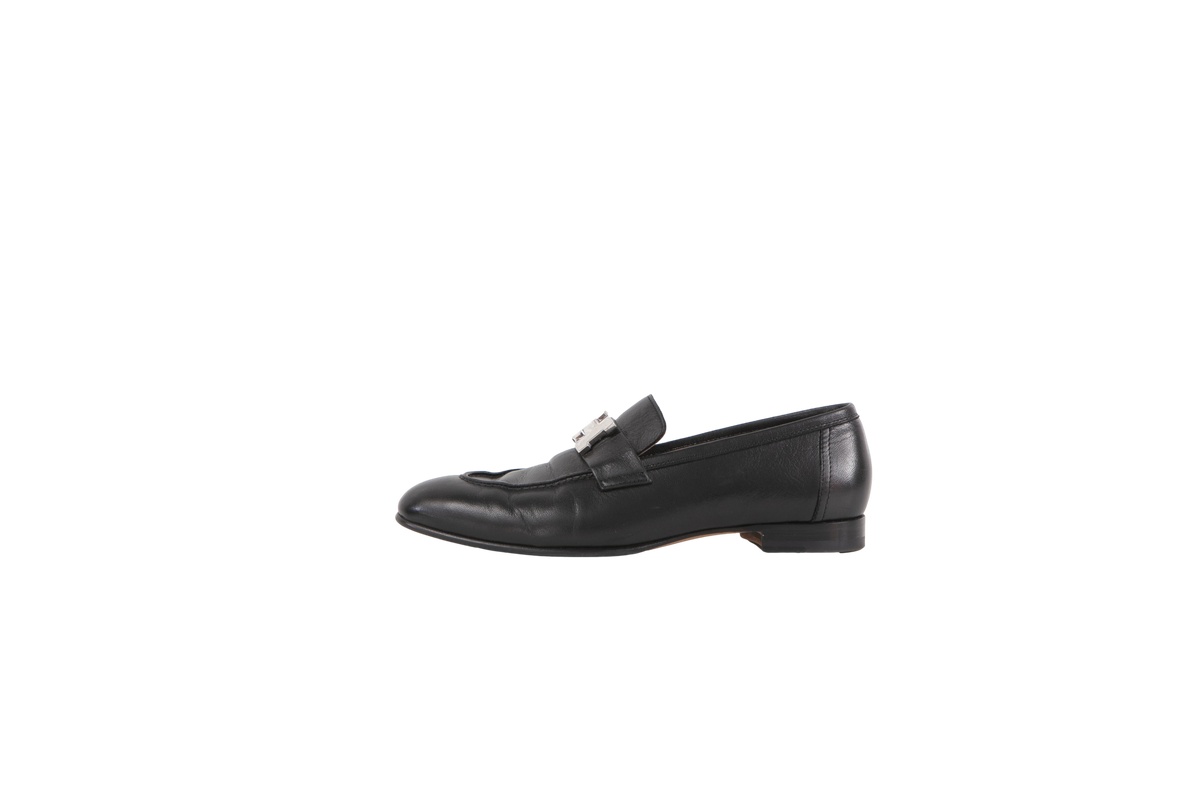 HERMÈS MOCASSIM H LOGO PARIS BLACK