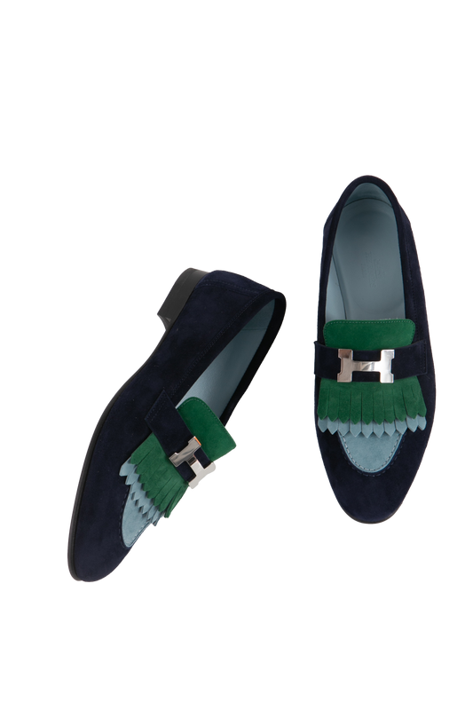 HERMÈS MOCASSIM ROYAL MULTICOLORE MARINE