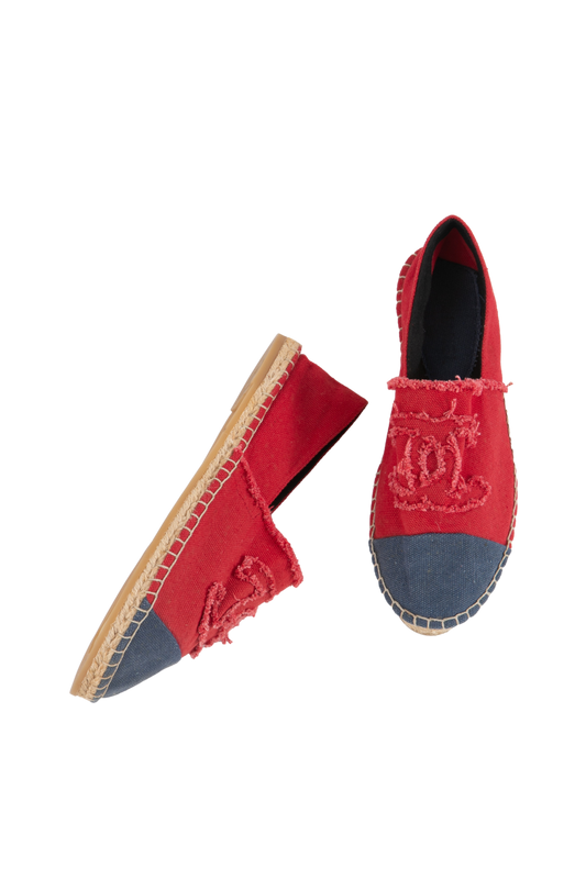 CHANEL ESPADRILLE RED - 37 BR