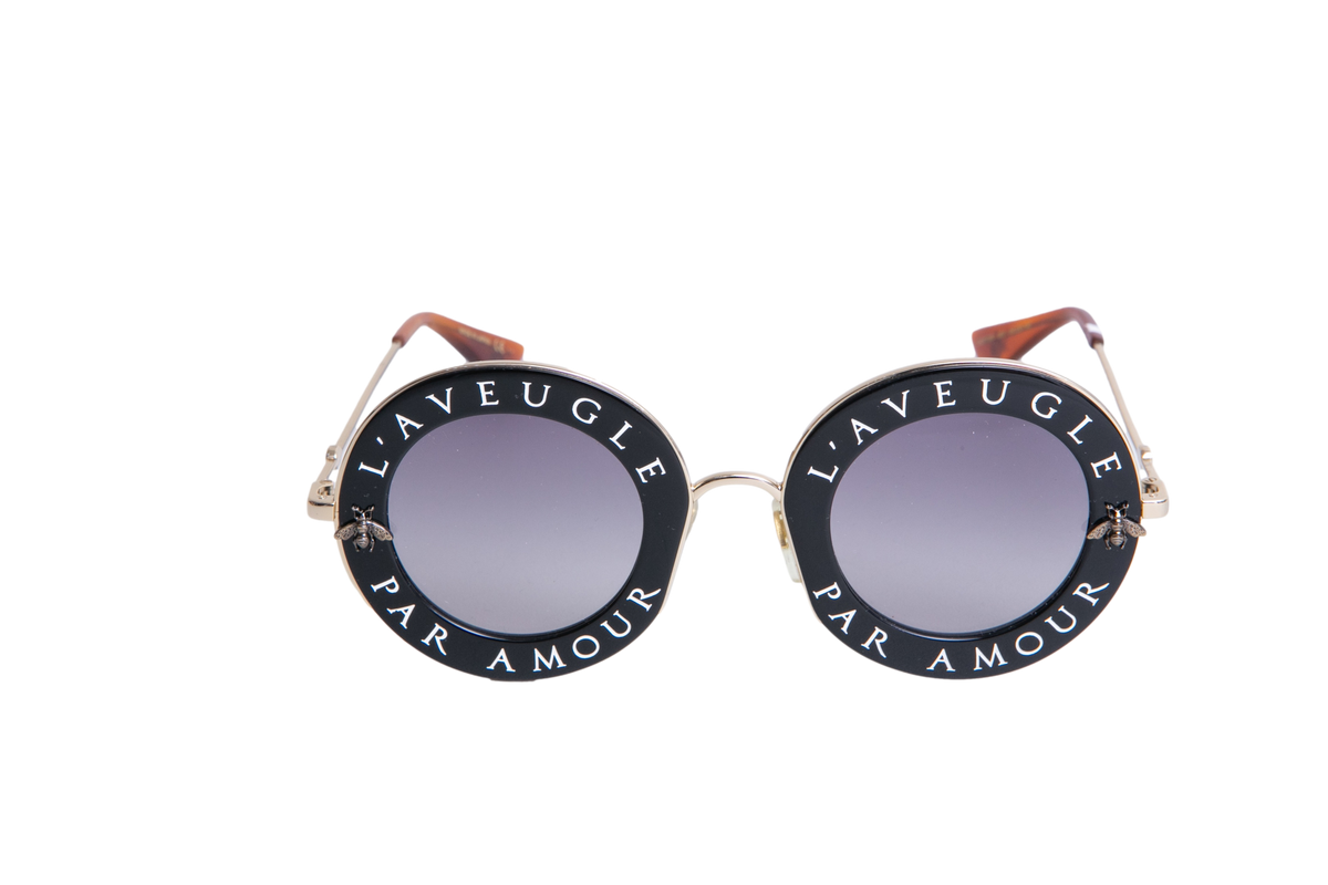 GUCCI ROUND L'AVEUGLE HOTSELL BLACK