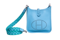 HERMÈS MINI EVELYNE CLEMENCE TURQUOISE