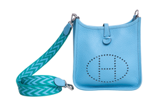HERMÈS MINI EVELYNE CLEMENCE TURQUOISE