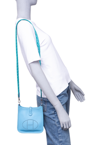 HERMÈS MINI EVELYNE CLEMENCE TURQUOISE