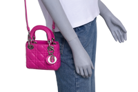 DIOR LADY DIOR MICRO LAMBSKIN CANNAGE PINK