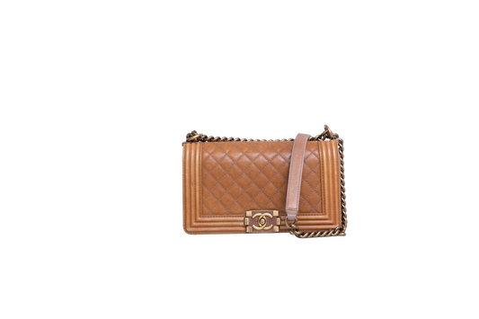CHANEL SHOULDER BAG BOY MEDIUM 2014 CAMEO