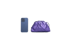 BOTTEGA MINI POUCH IN CRUSHED PURPLE METALLIC
