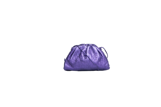 BOTTEGA MINI POUCH IN CRUSHED PURPLE METALLIC