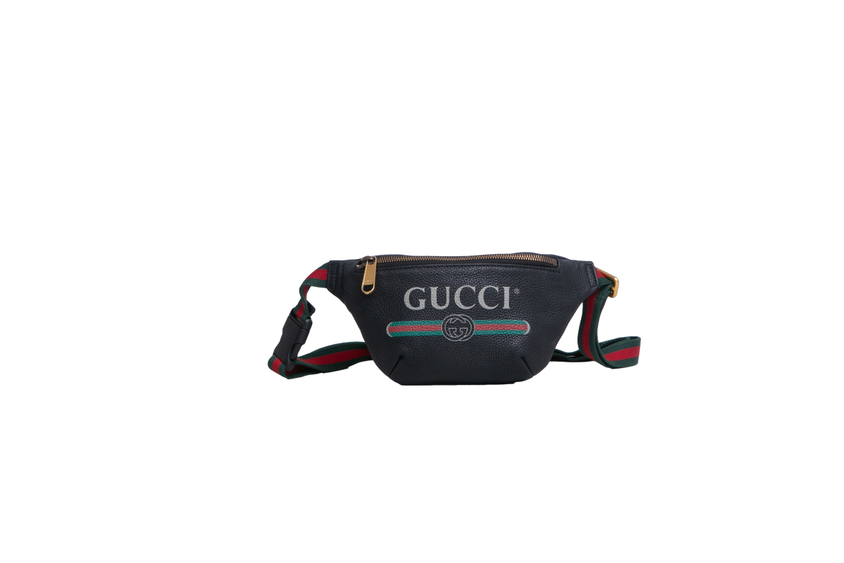 GUCCI POCHETTE LOGO PRINT SMALL BLACK